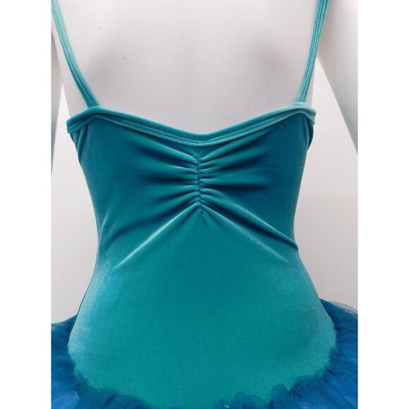 Dance Costume Curtain Call   Small Adult Turquoise Ballet - Picture 3 of 8